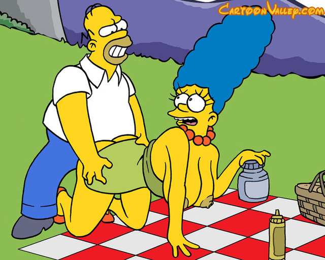 cartoon pictures of fucking marge simpson homer picnic