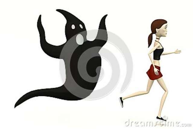 sexy girl toon cartoon photo girl ghost running render stock