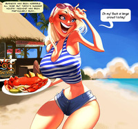 adult toon galleries art jaguar milf summer sexy tit blonde skimpy bikini popping out adult comic category comics