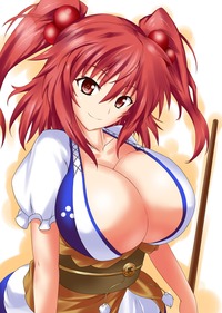 sexy cartoon tits huge giant tits breasts anime milf hakfu drawign pinup ikki tousen dragon destiny battle vixens date