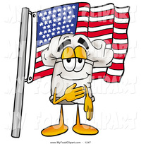 the best porn cartoon food clip art cheerful white chefs hat mascot cartoon character pledging allegiance american flag toons biz wolf waving